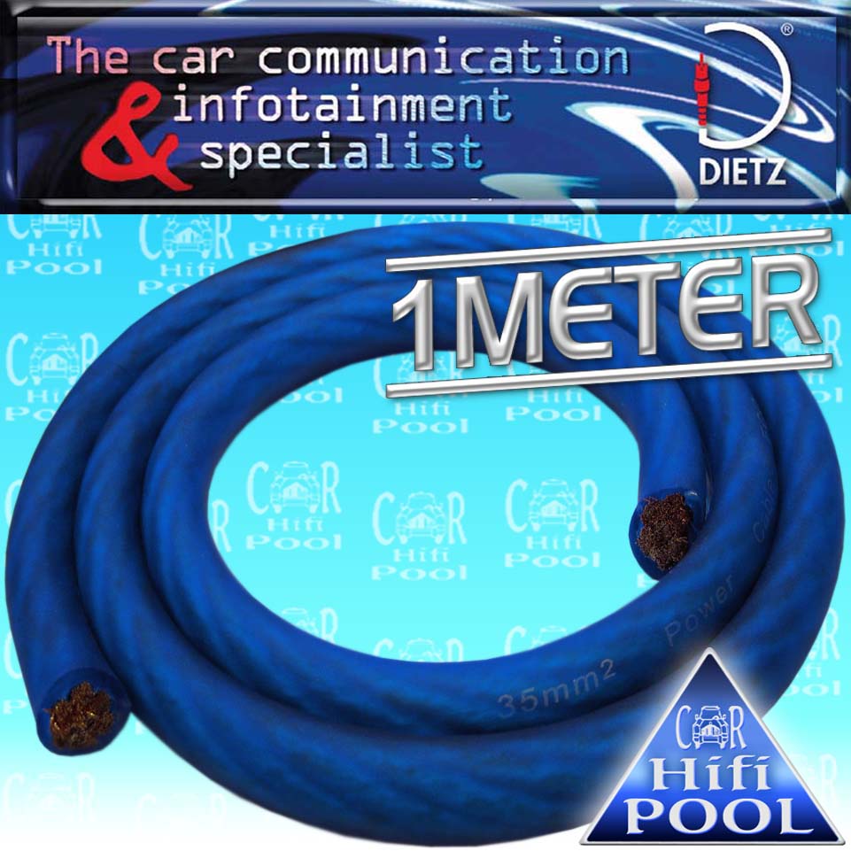 Dietz 1 Meter 35mm² Stromkabel Powerkabel Kabel blau 1m