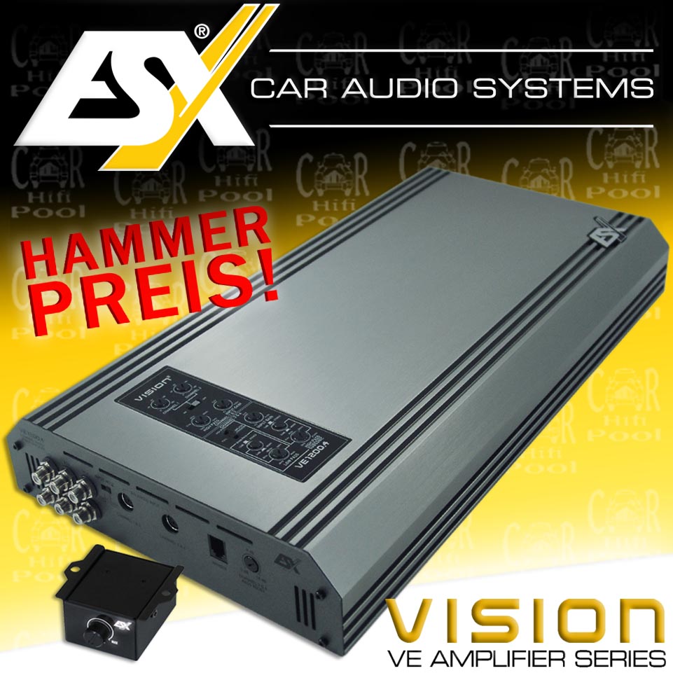 ESX VISION VE 1200.4 - 4 Kanal Kompakt Endstufe 2400 Watt VE1200.4