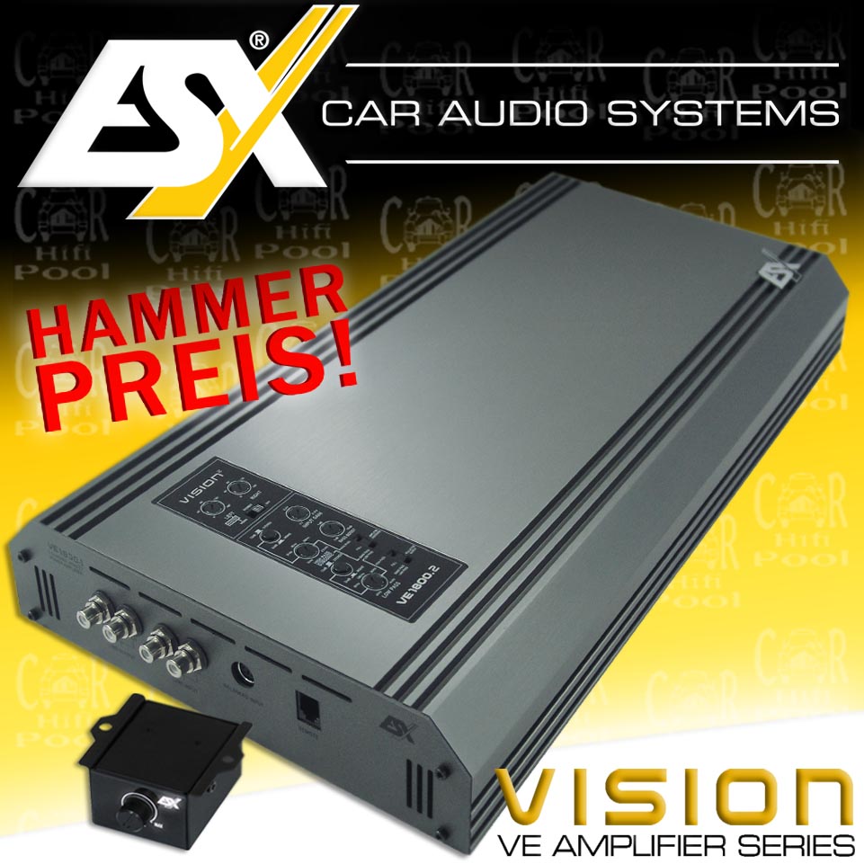 B-Ware - ESX VISION VE 1800.2 - 2 Kanal Kompakt Endstufe 3600 Watt VE1800.2
